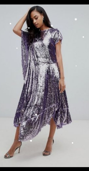 asos purple sequin dress